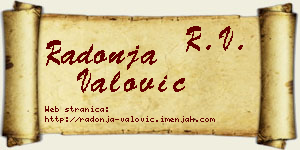 Radonja Valović vizit kartica